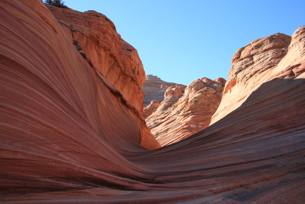 The Wave, a sandstone formation near the Utah-Arizona border.