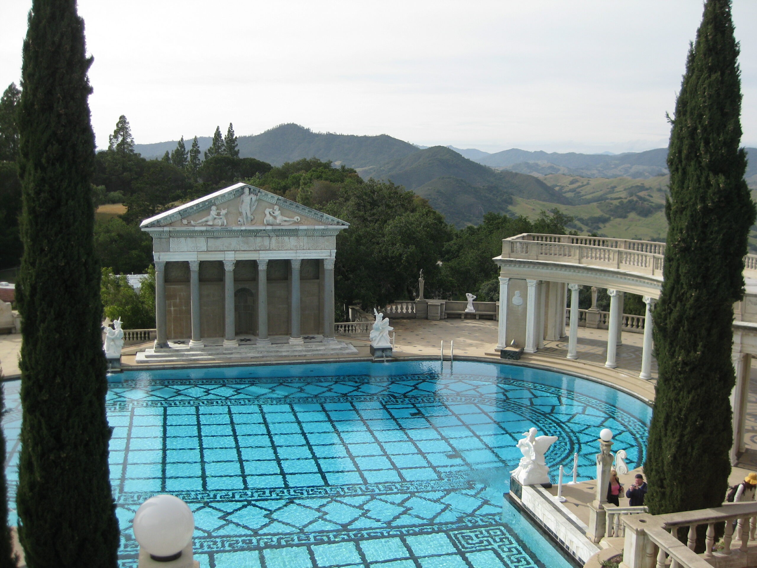 Hearst Castle's famous swimming pools enhance the opulent estate.