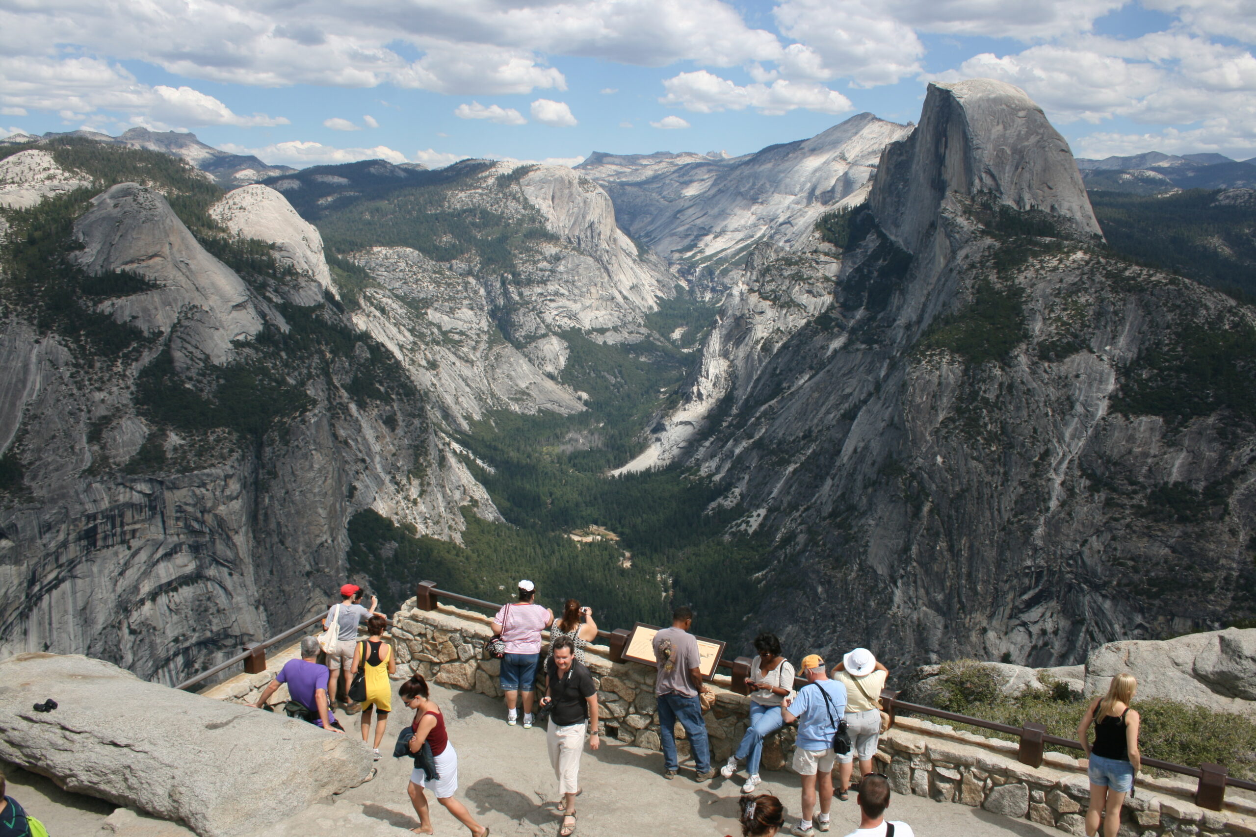 Glacier Point Half Dome View with tourists