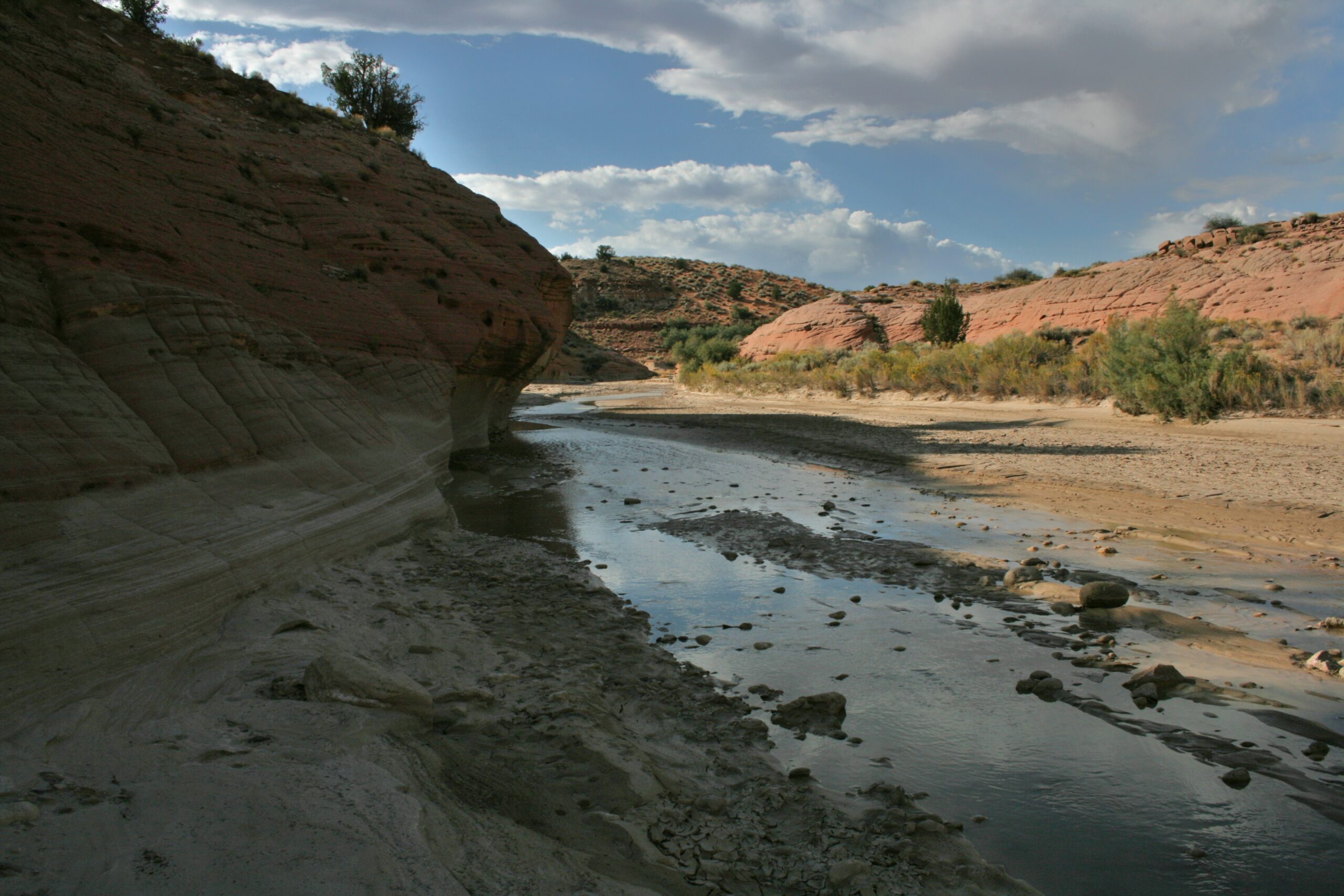 The Paria River flows near the White House Trailhead.