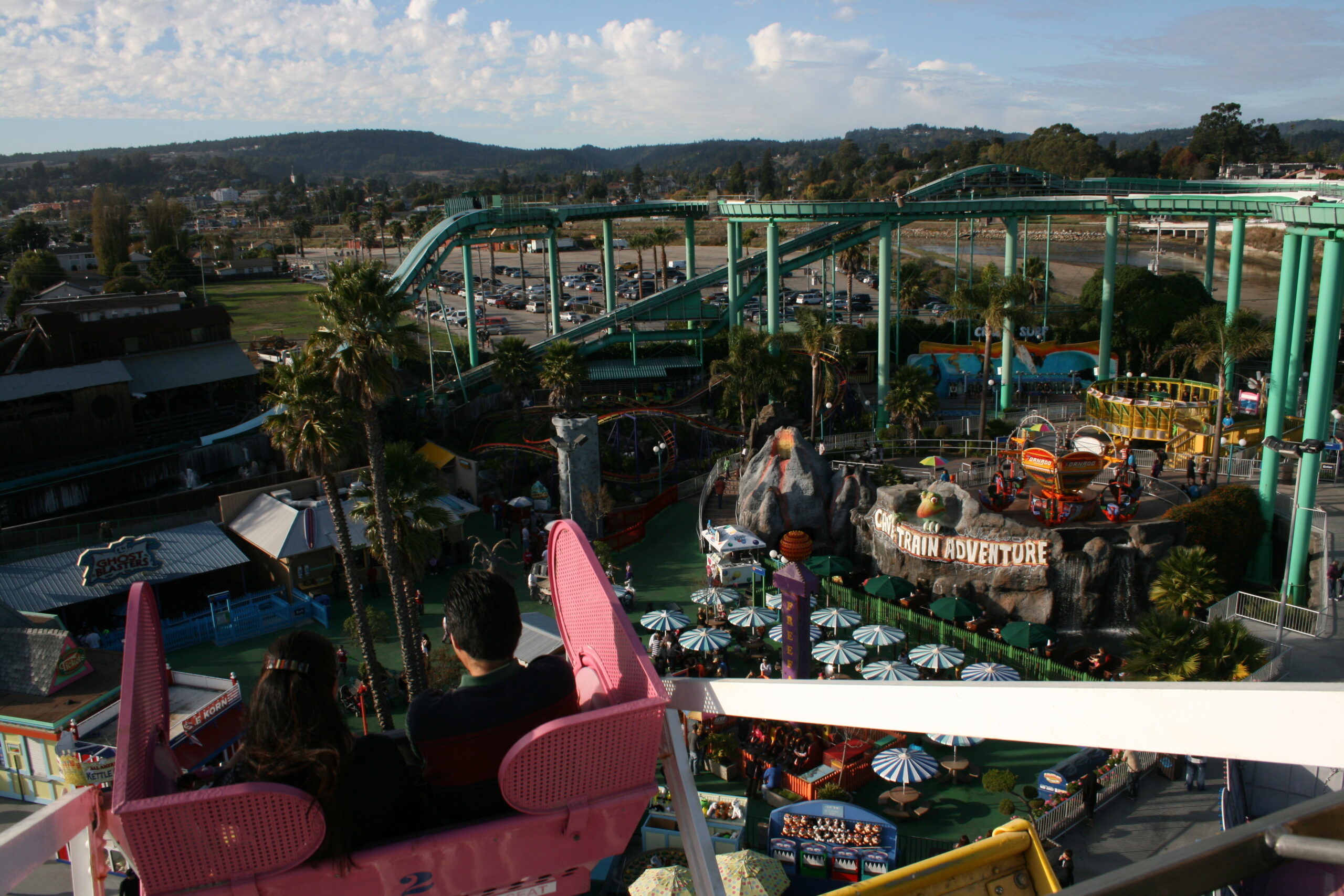 A view of the Santa Cruz Beach Boardwalk from its Ferris Wheel