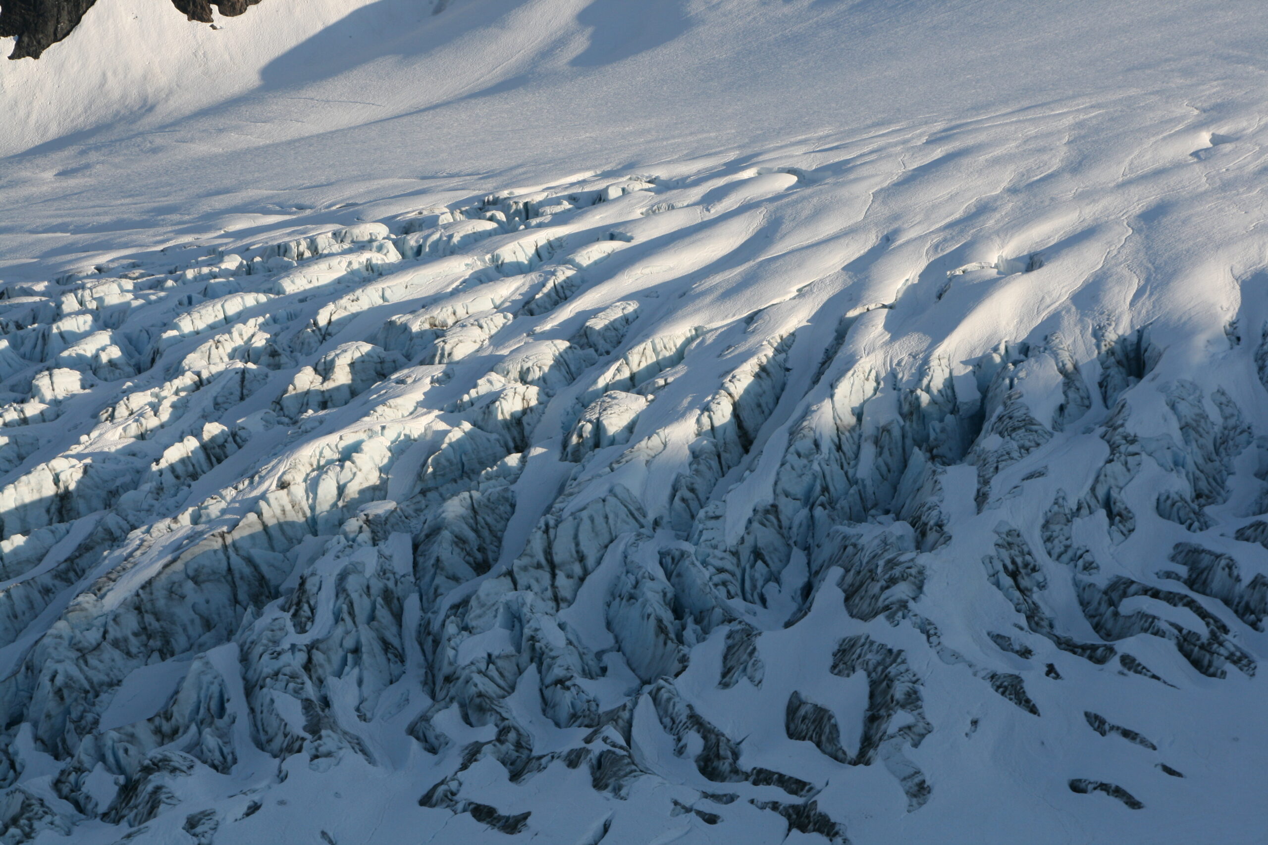 Jagged ice ridges comprise the surface of the Harding Icefield in Kenai Fjords National Park.