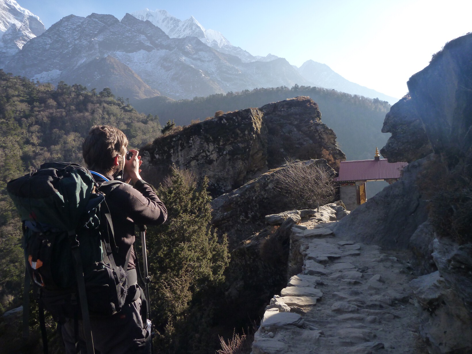 Brian photgraphs scenery near Namche Bazaar, Nepal.