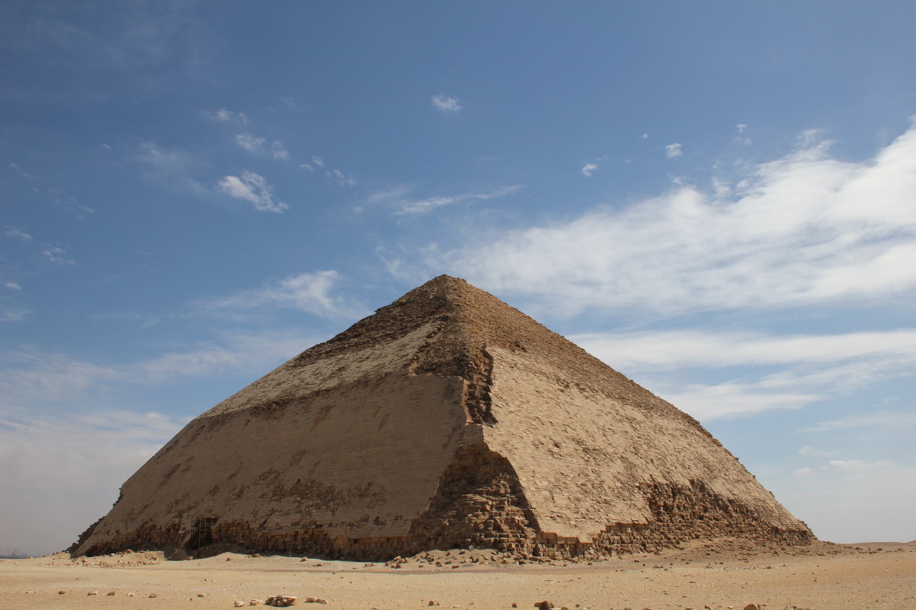 Not a single tourist can be seen in post-revolution Egypt at the Bent Pyramid in Dahshur.