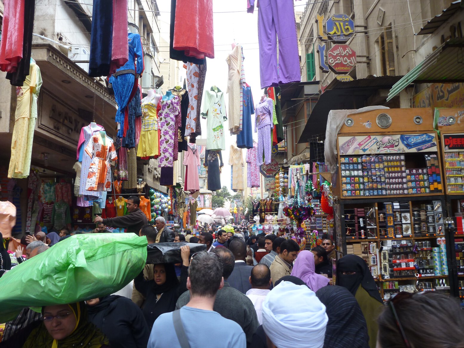The Muski in Islamic Cairo is a street packed with vendors.