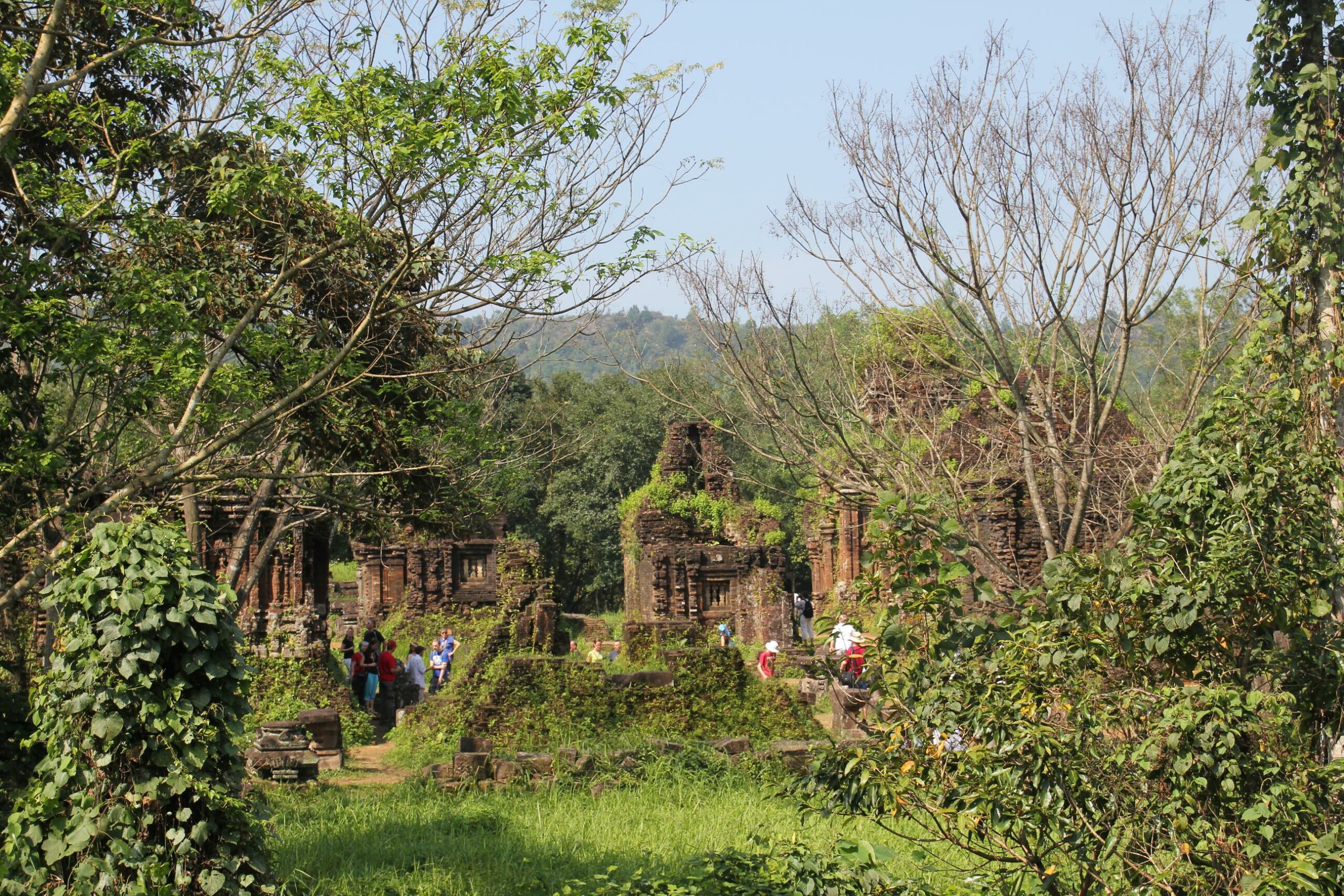 Tourists explore the My Son Temple Complex near Hoi An, Vietnam.