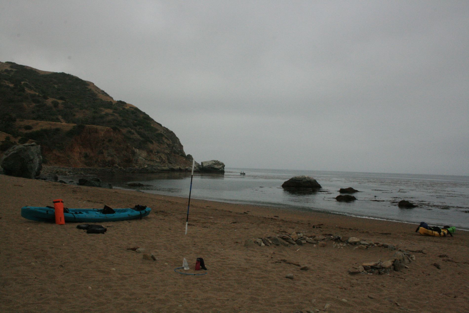 A kayak sits on Catalina Island's Parsons Landing. (photo by Wendy Eckersley)