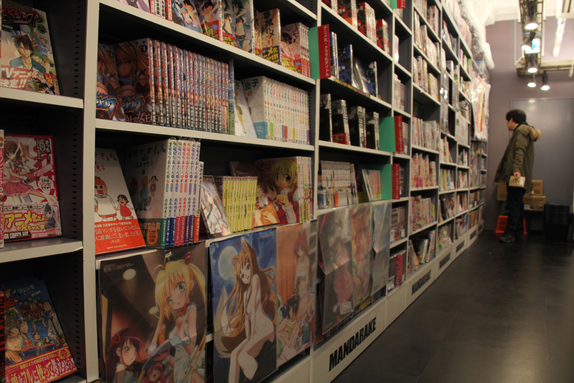 A man browses adult manga (hentai) in the Mandarake store in Akihabara, Tokyo, Japan.