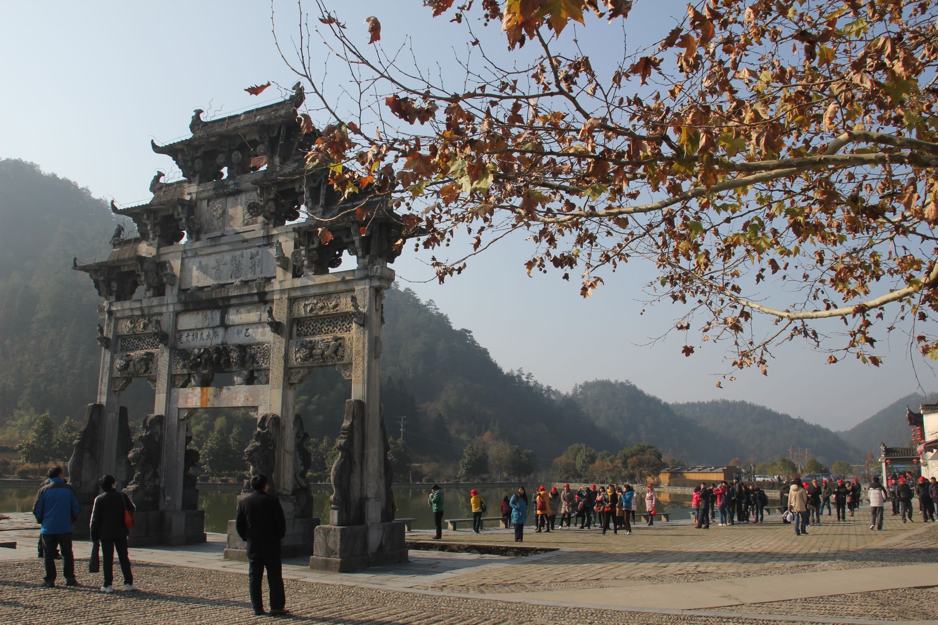 Xidi's Huwenguang Paifang three-tiered entrance arch hails from the Ming dynasty.