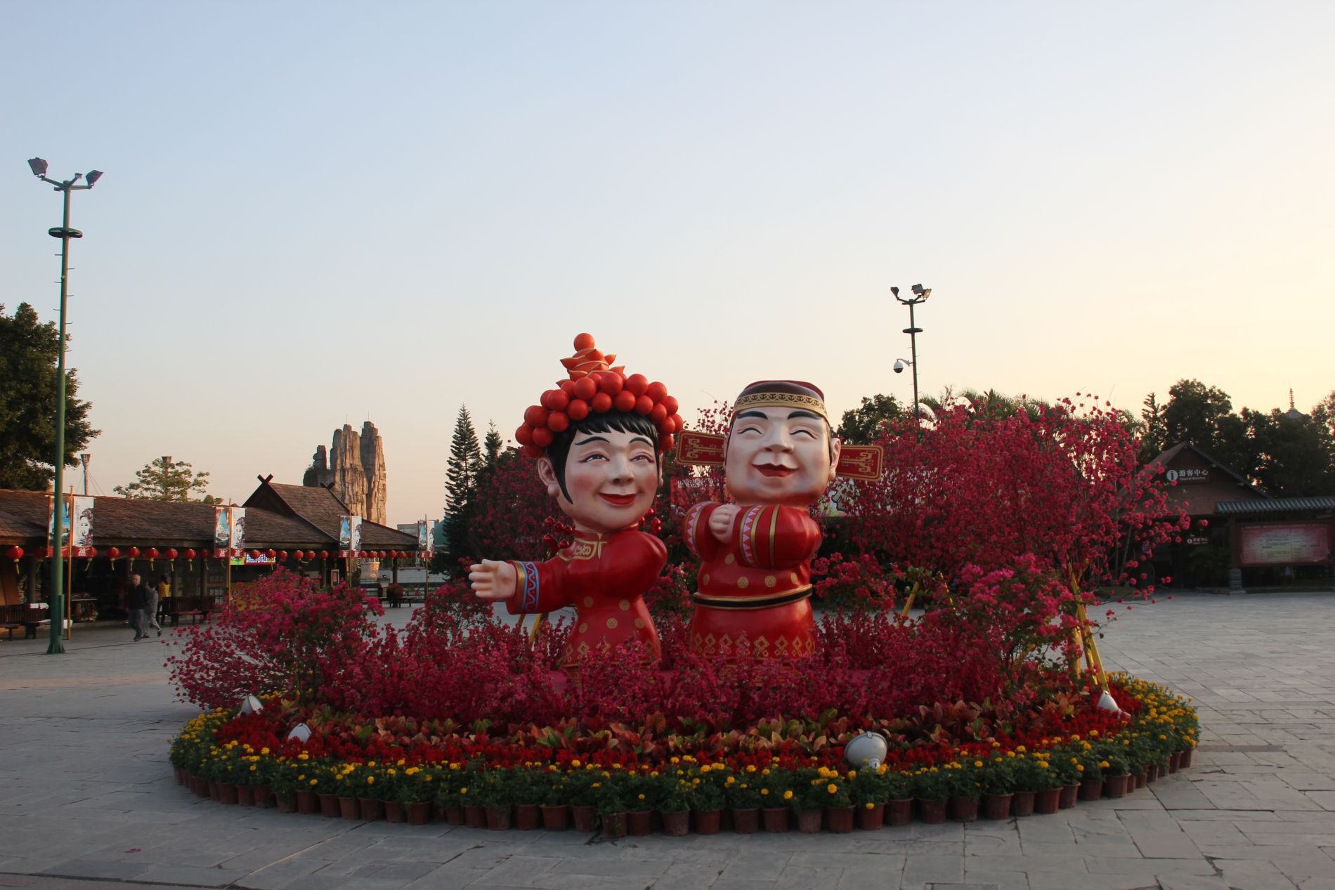 Statues stand in front of Splendid China, Shenzhen.