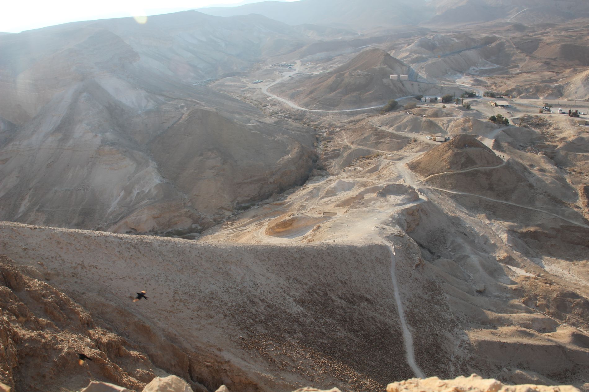 A famous ramp, built by Roman soldiers during a siege, leads to the top of Masada.