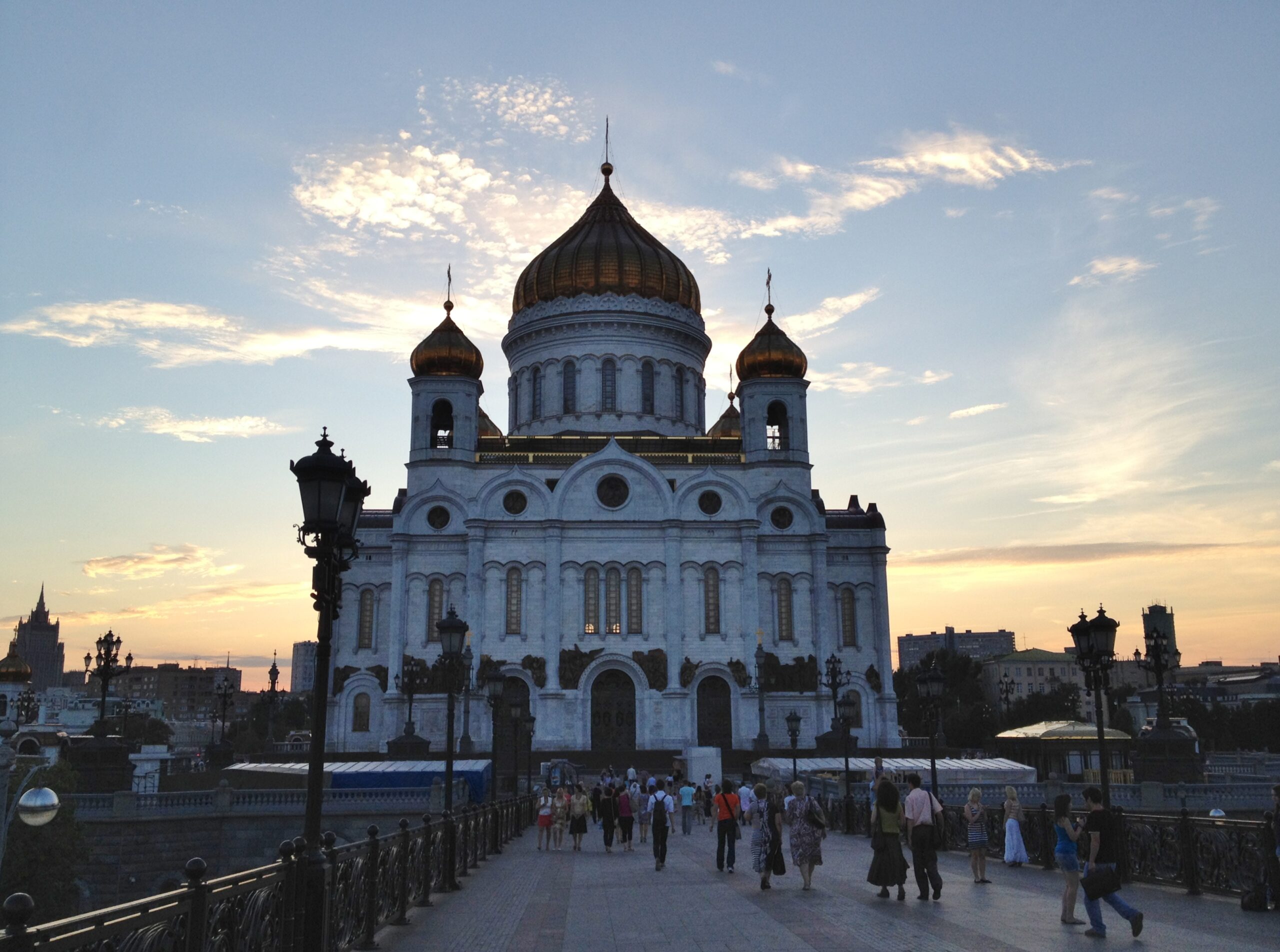 The Cathedral of Christ the Saviour sits near Moscow's trendy nightlife spot, Red October.
