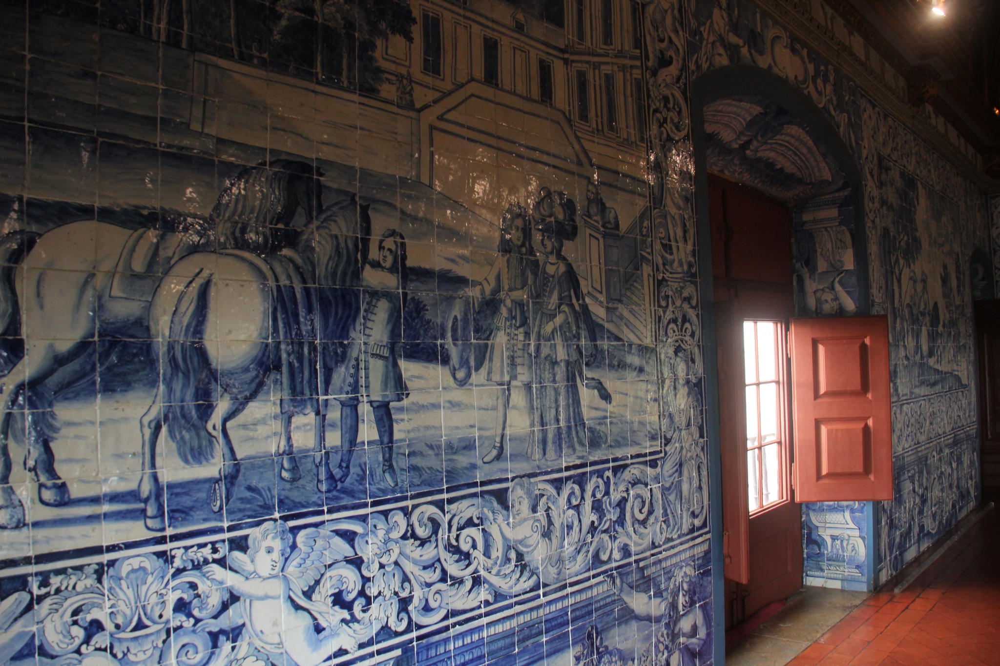 Azulejos adorn the walls of Portugal's Sintra National Palace.