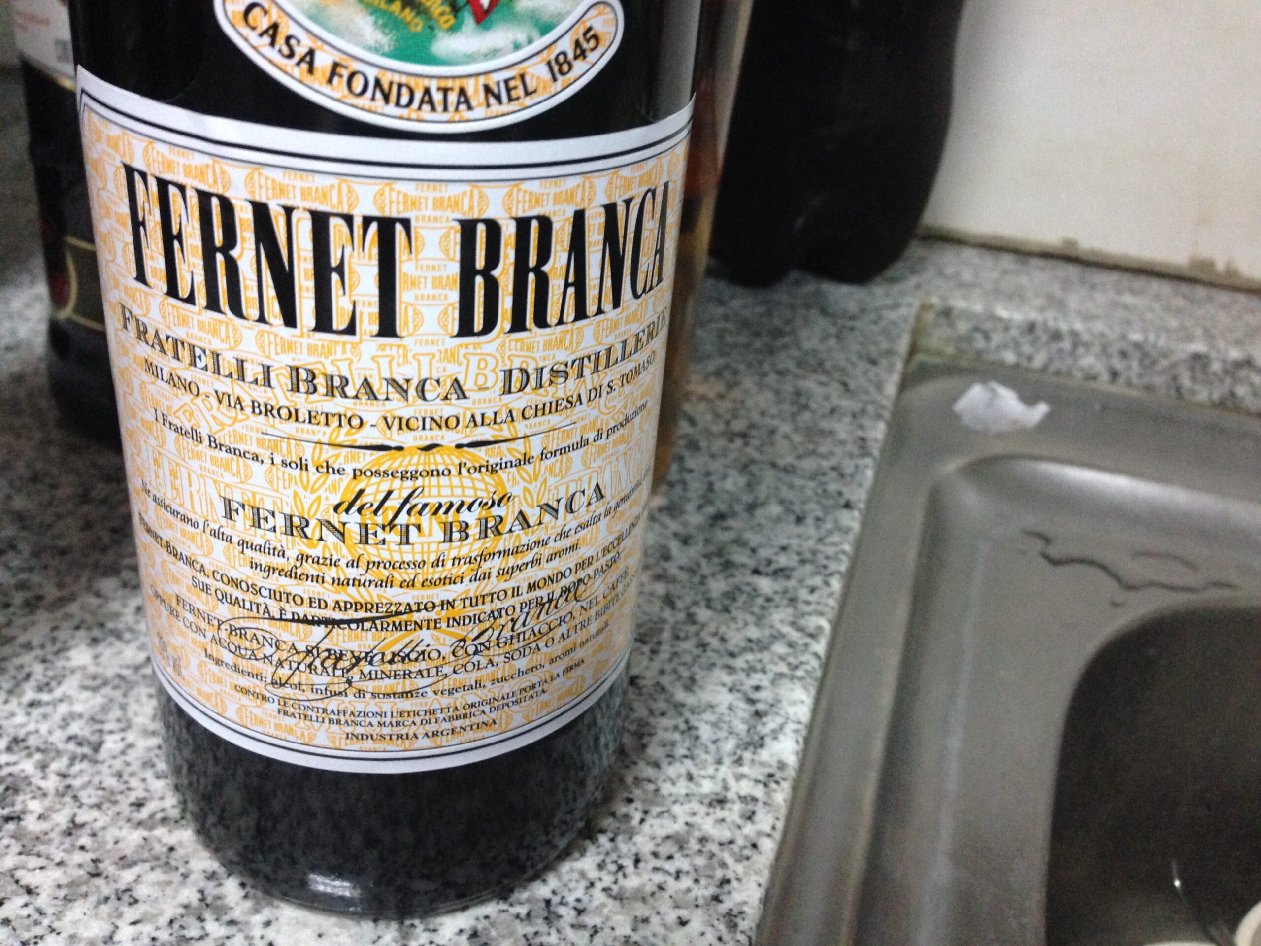Fernet is an pungent herbal liqueur, popular in Bolivia.