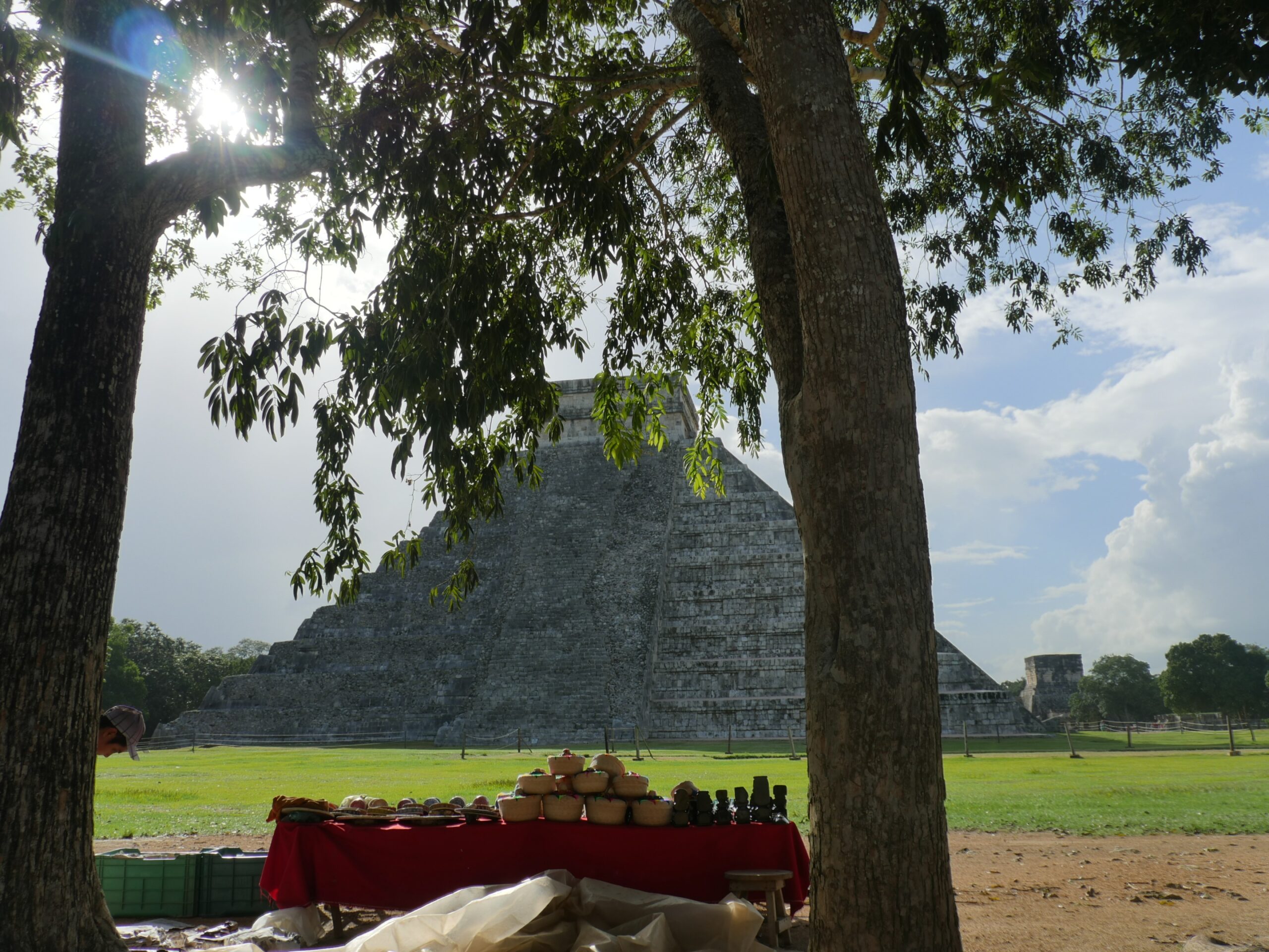 A single souvenir vendor remains at the end of the day in the ancient Mayan city of Chichen Itza, Mexico.