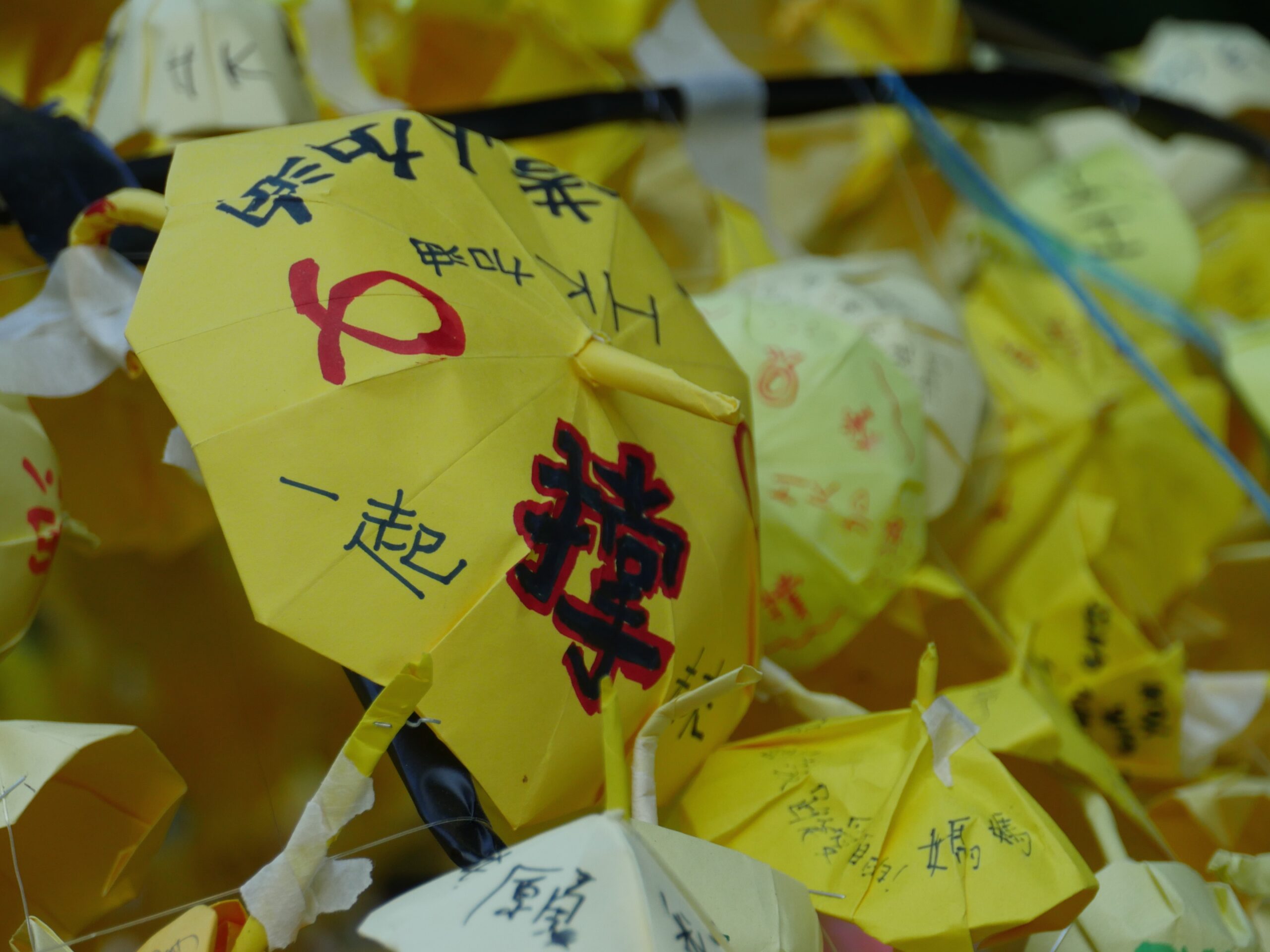 Occupy Hong Kong's student artists have created some beautiful street art.