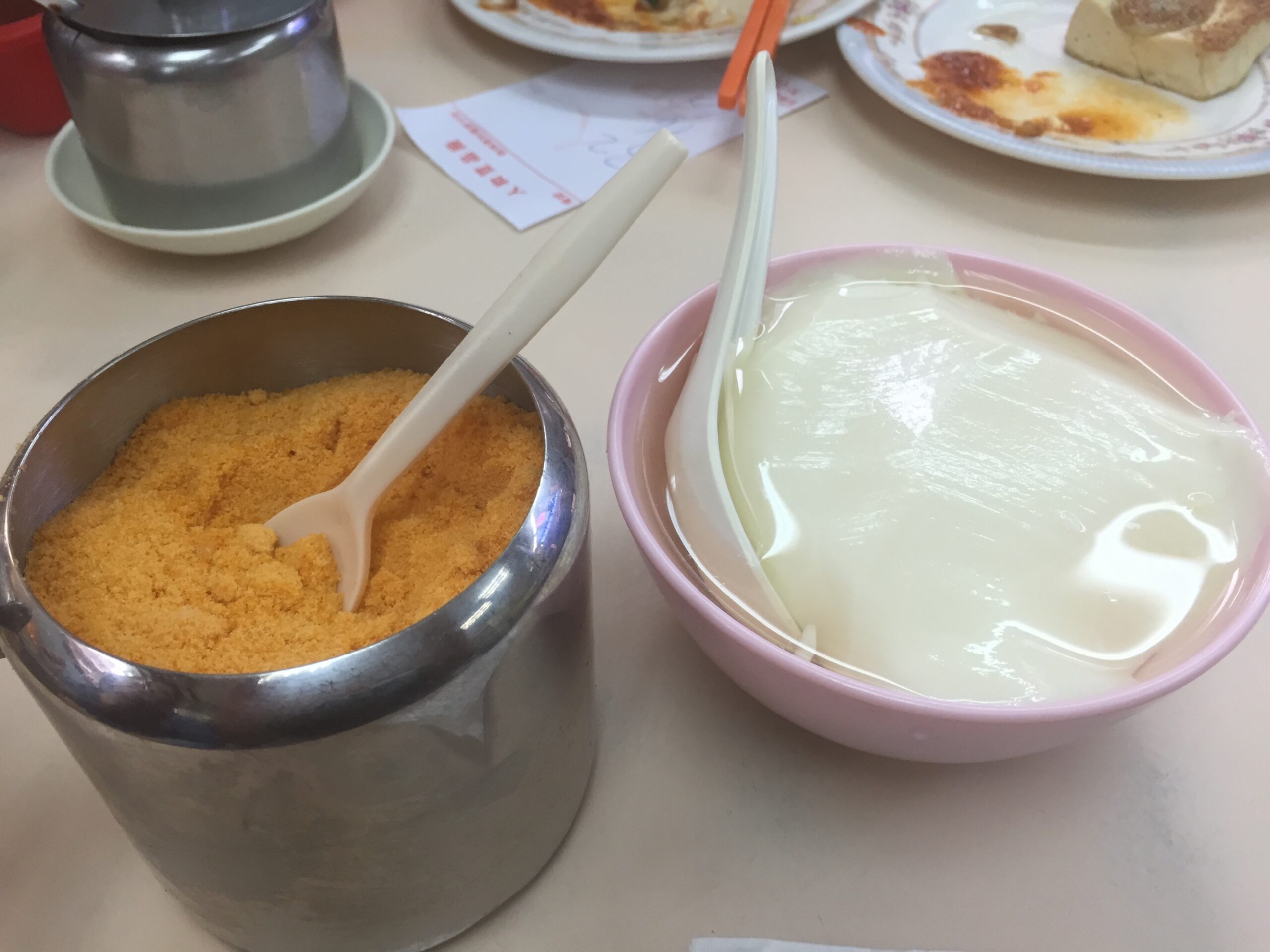 Bean curd dessert with brown sugar can be found at most Hong Kong cafes.