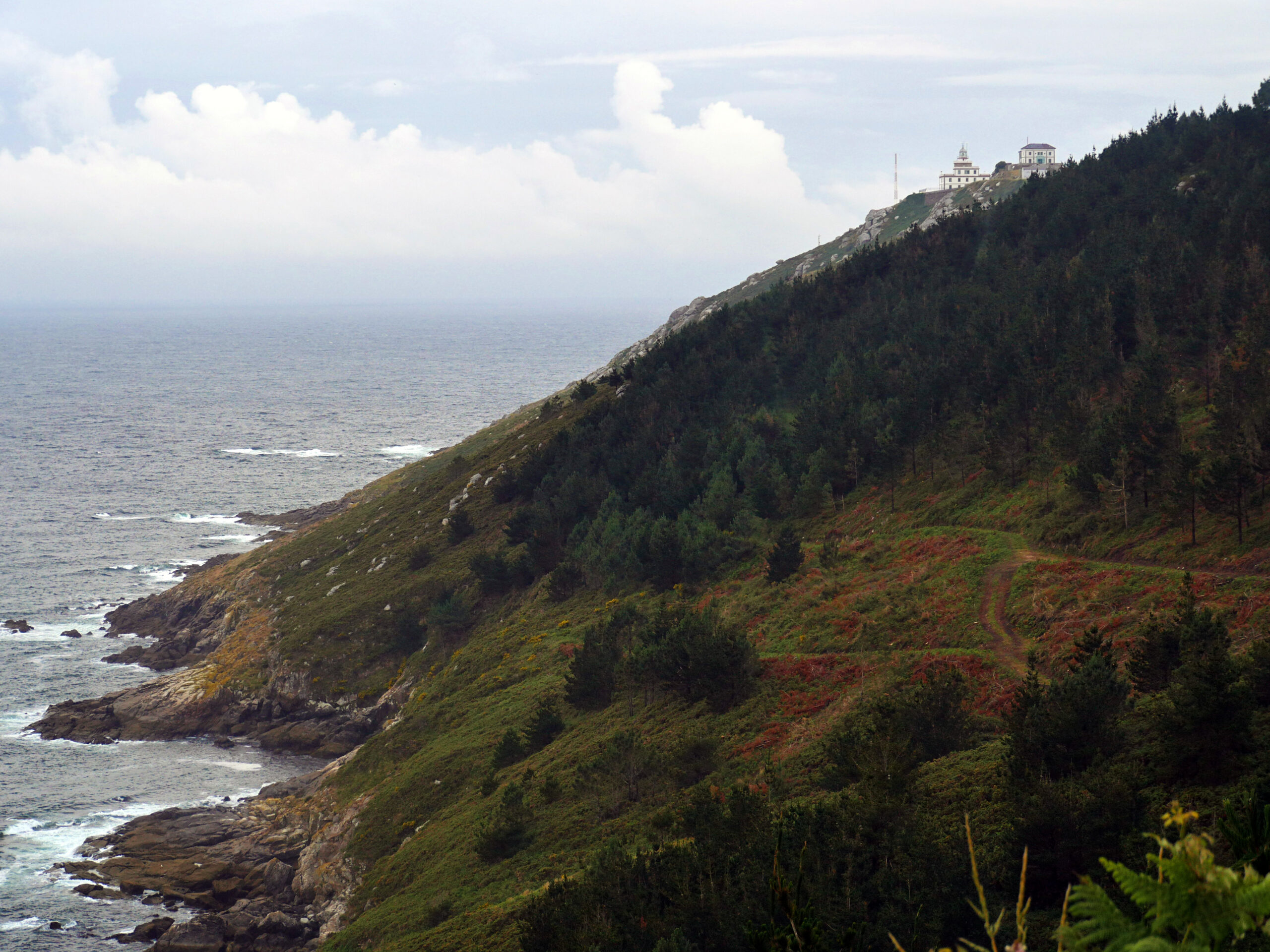 The Finisterre lighthouse sits at the end of the peninsula.