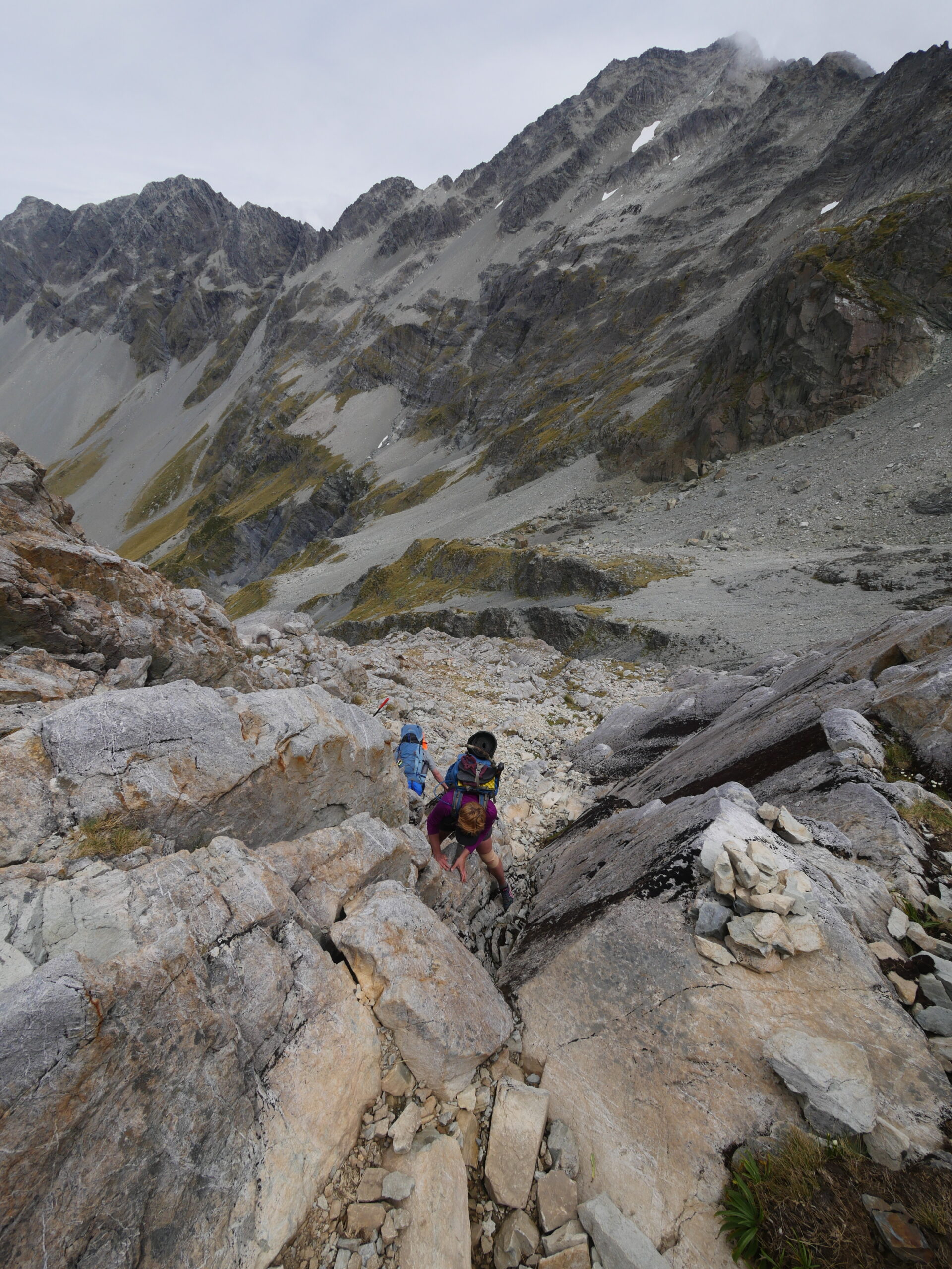 The climb down from Waiau Pass is very steep and includes some (mild) technical elements.