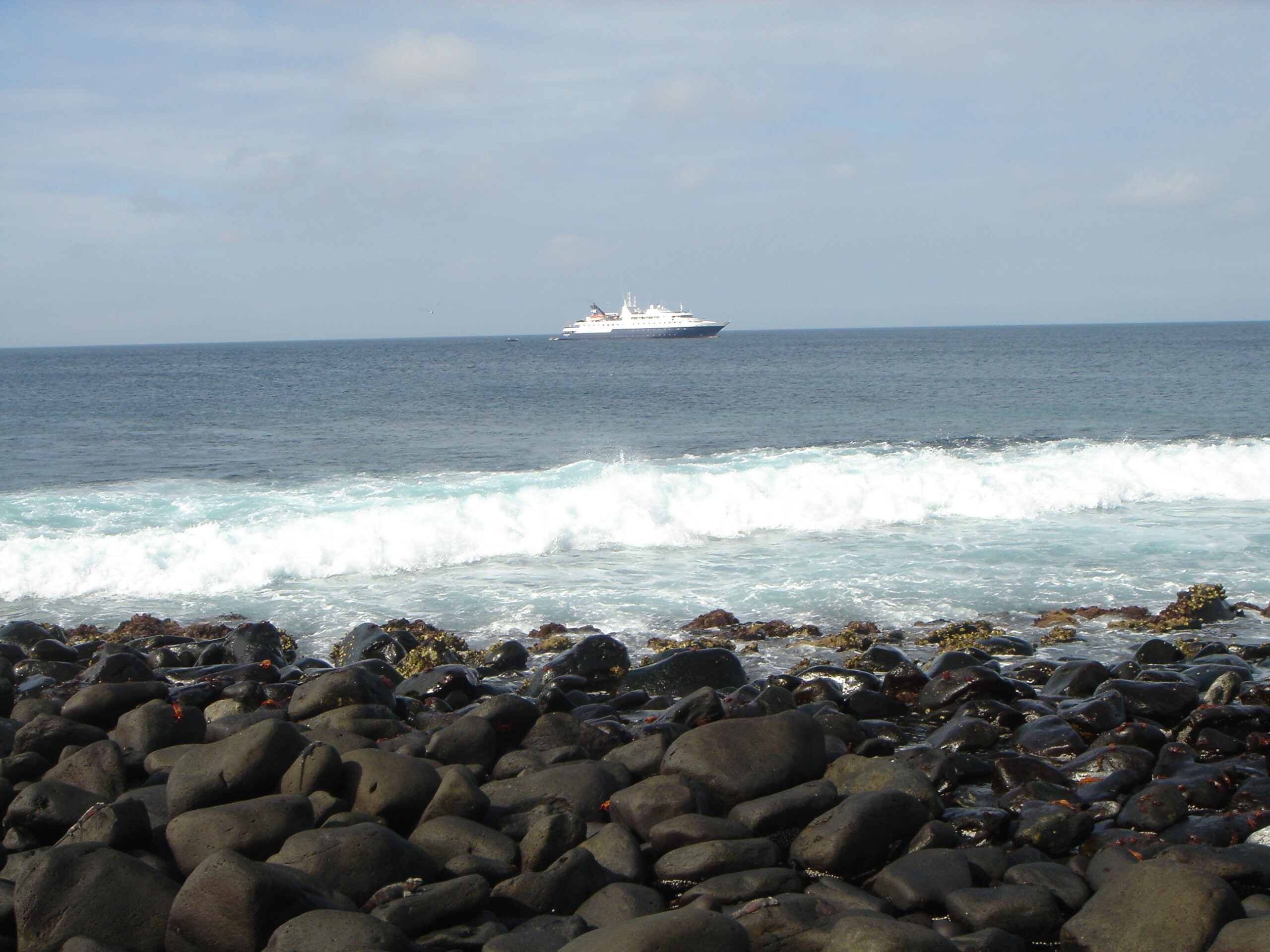 View of ship from Espanola Island b