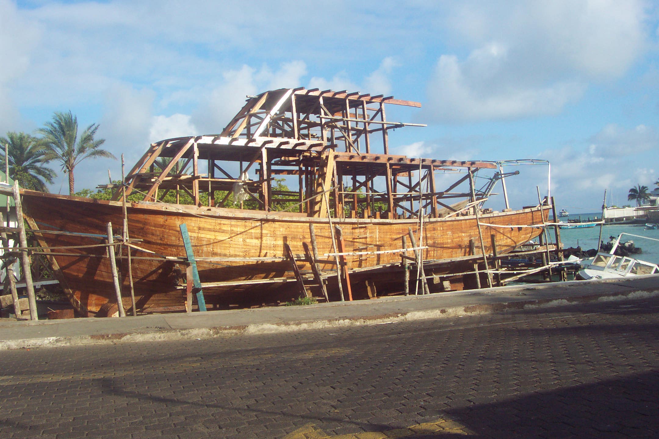 Wooden boat in Puerto Ayora