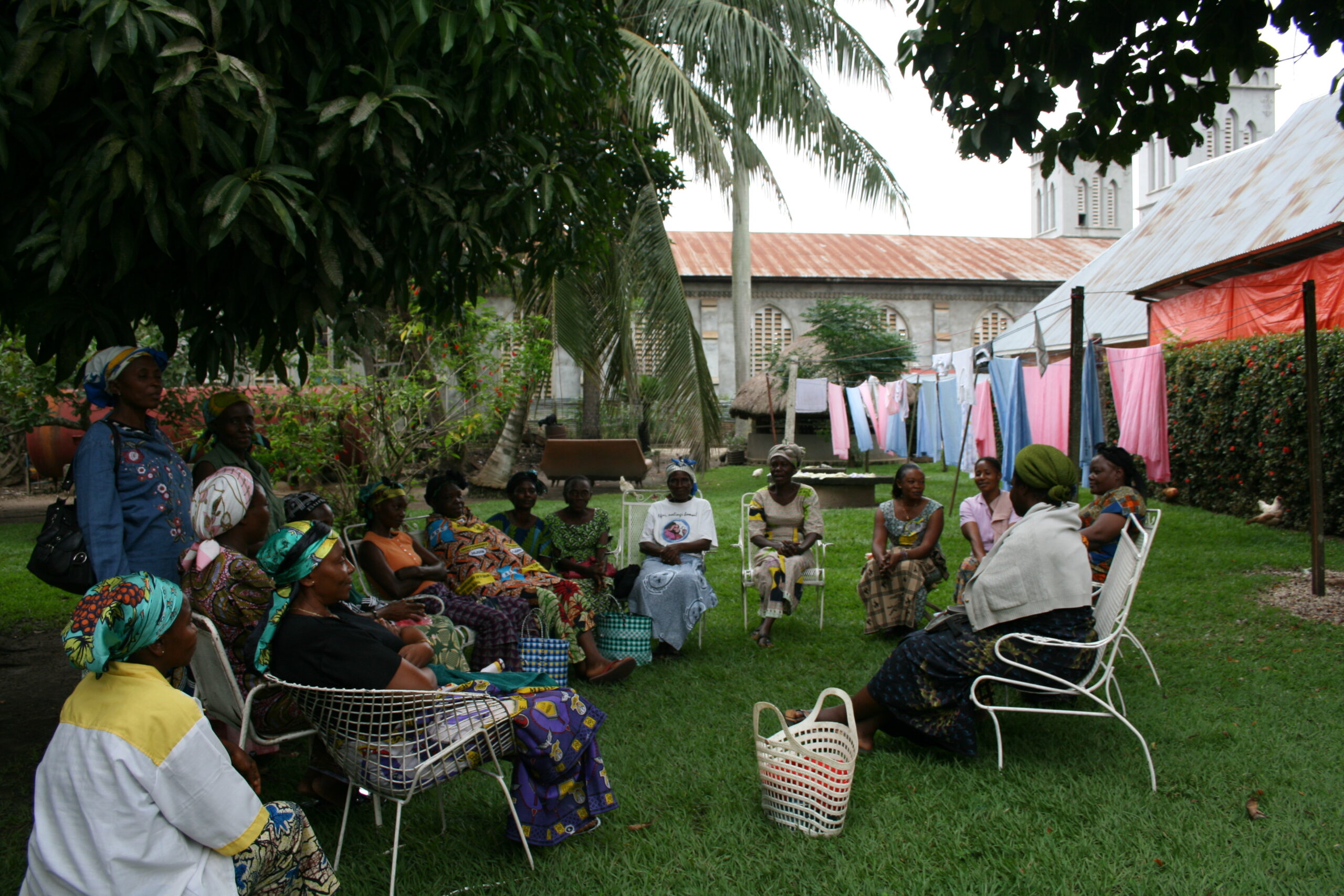 Kisangan church with local women