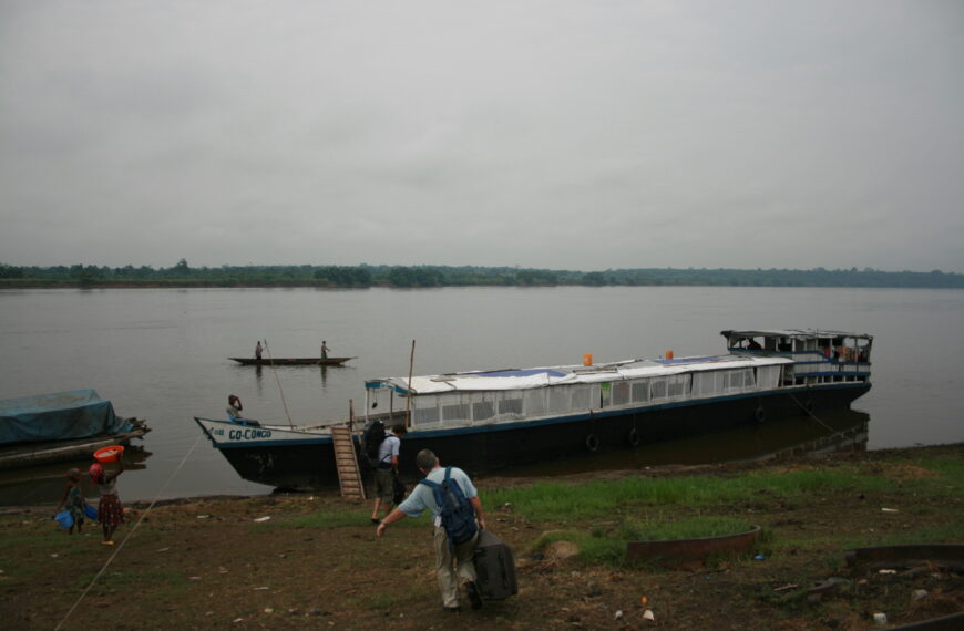 Tim, Paul boarding Go Congo boat