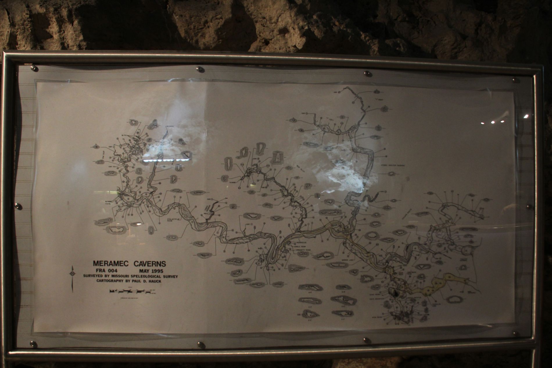 Meramec Caverns map in Stanton, Missouri