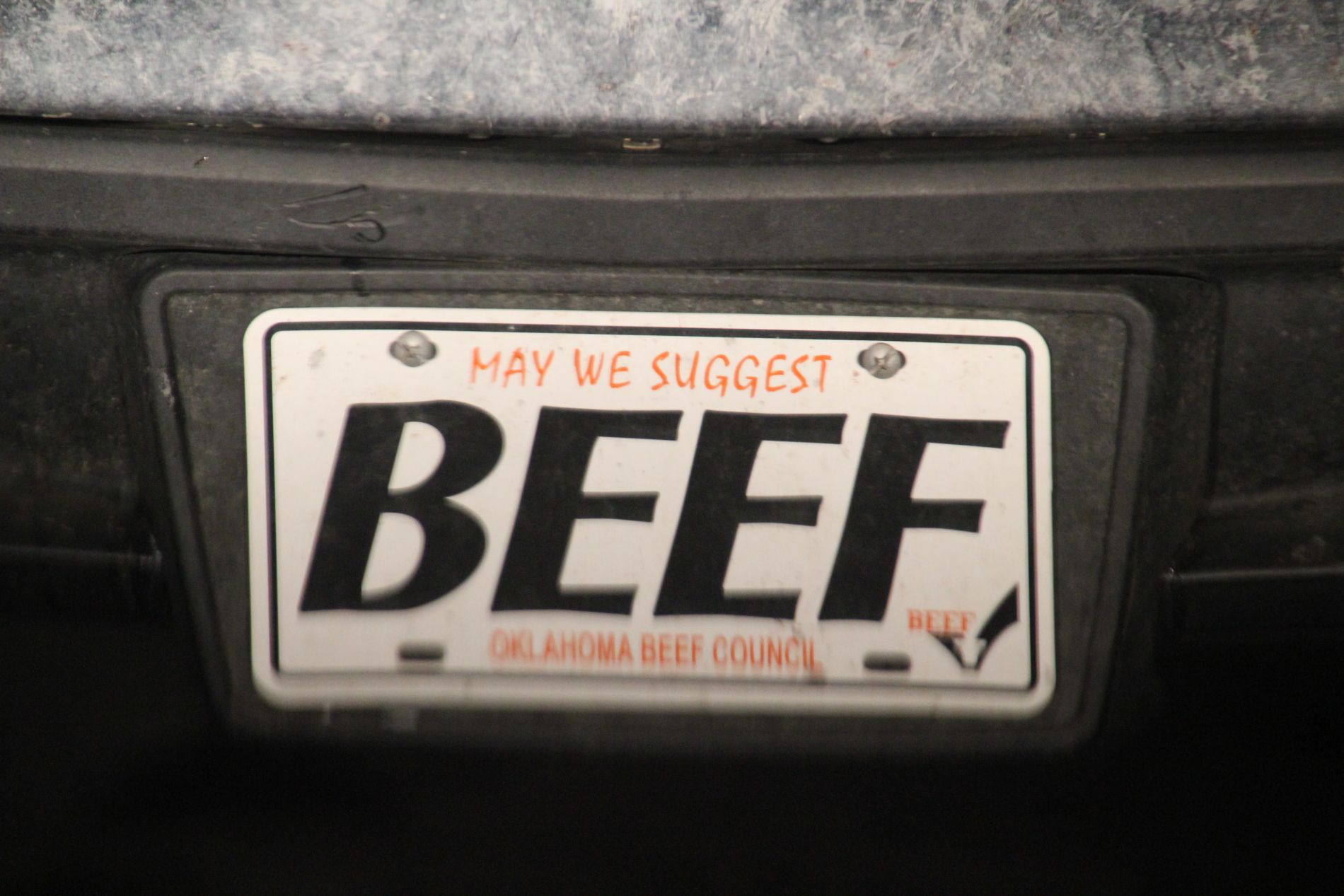 May We Suggest Beef license plate