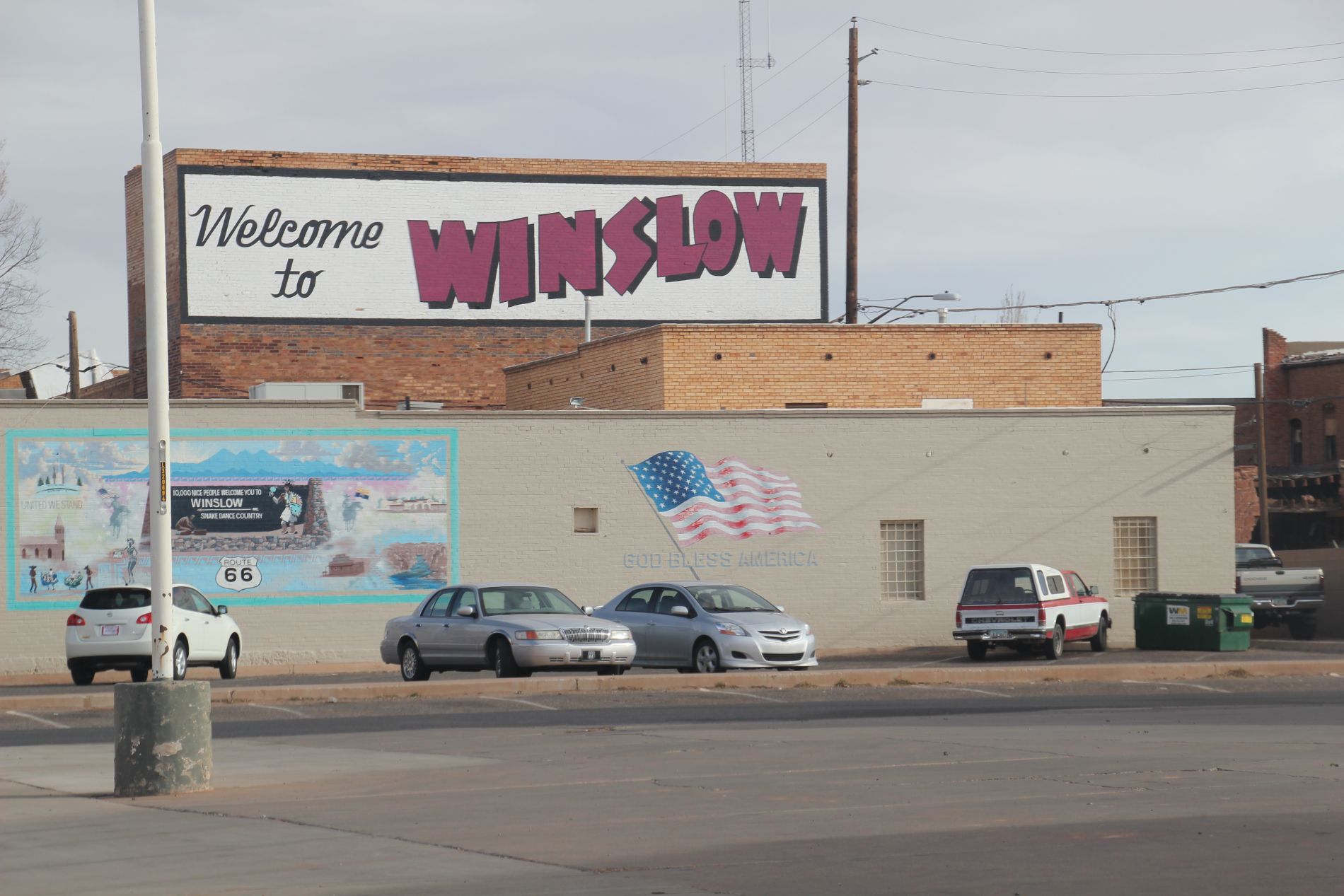 Welcome to Winslow, Arizona sign