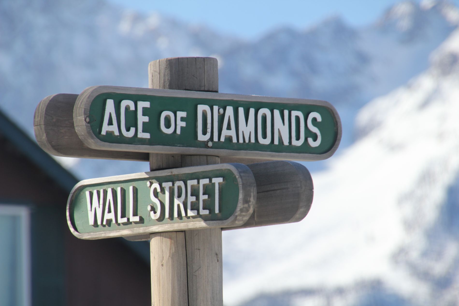 Ace of Diamonds and Wall Street intersection in Stanley, Idaho
