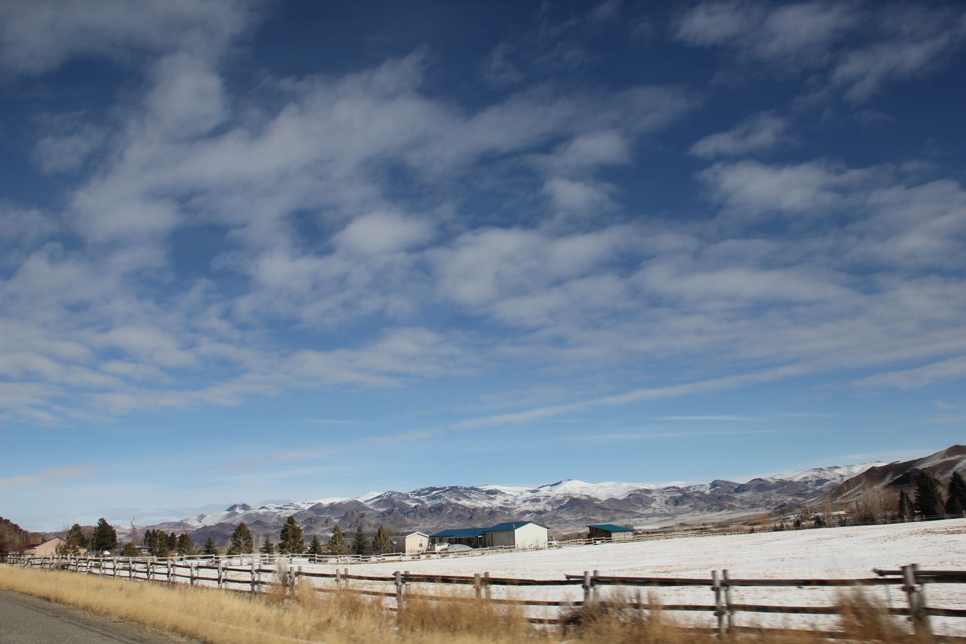 Clouds, farm houses in Sun Valley, Idaho
