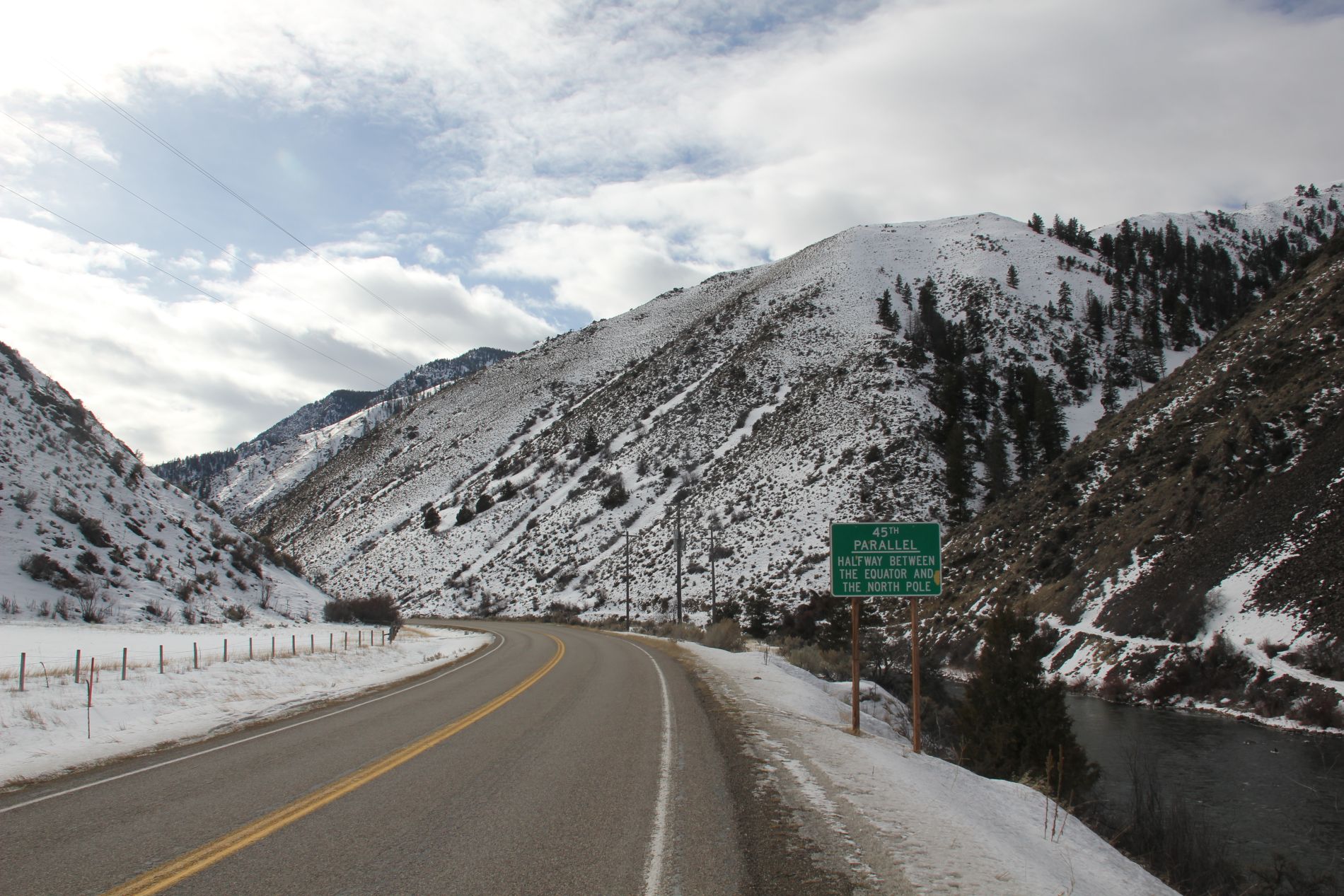 45th Parallel Sign in Sun Valley, Idaho