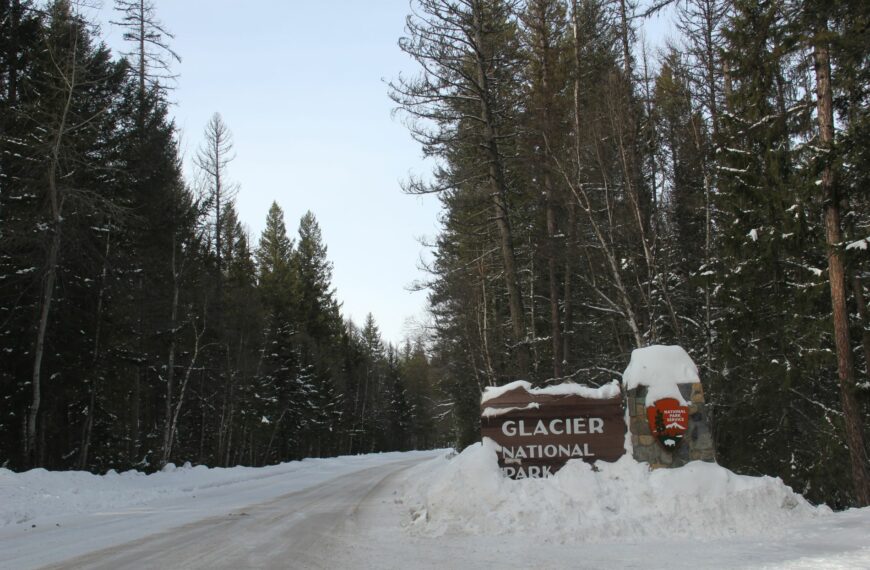 Glacier National Park entrance sign