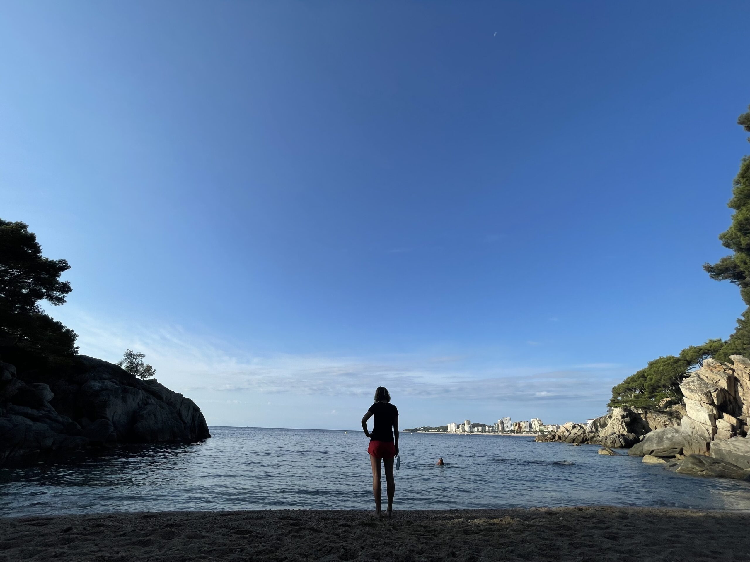 Woman on Costa Brava beach