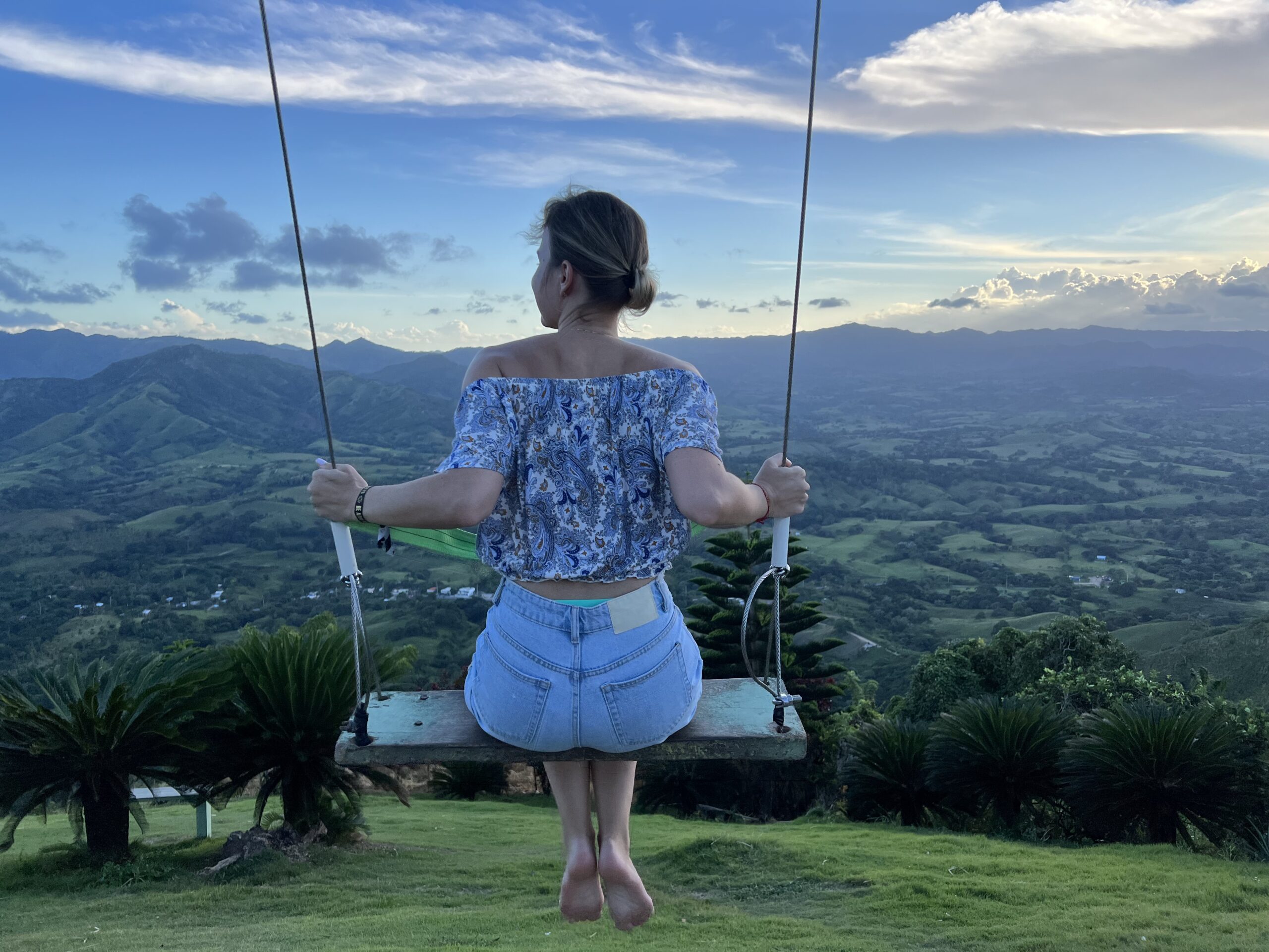 Woman swinging on Montaña Redonda