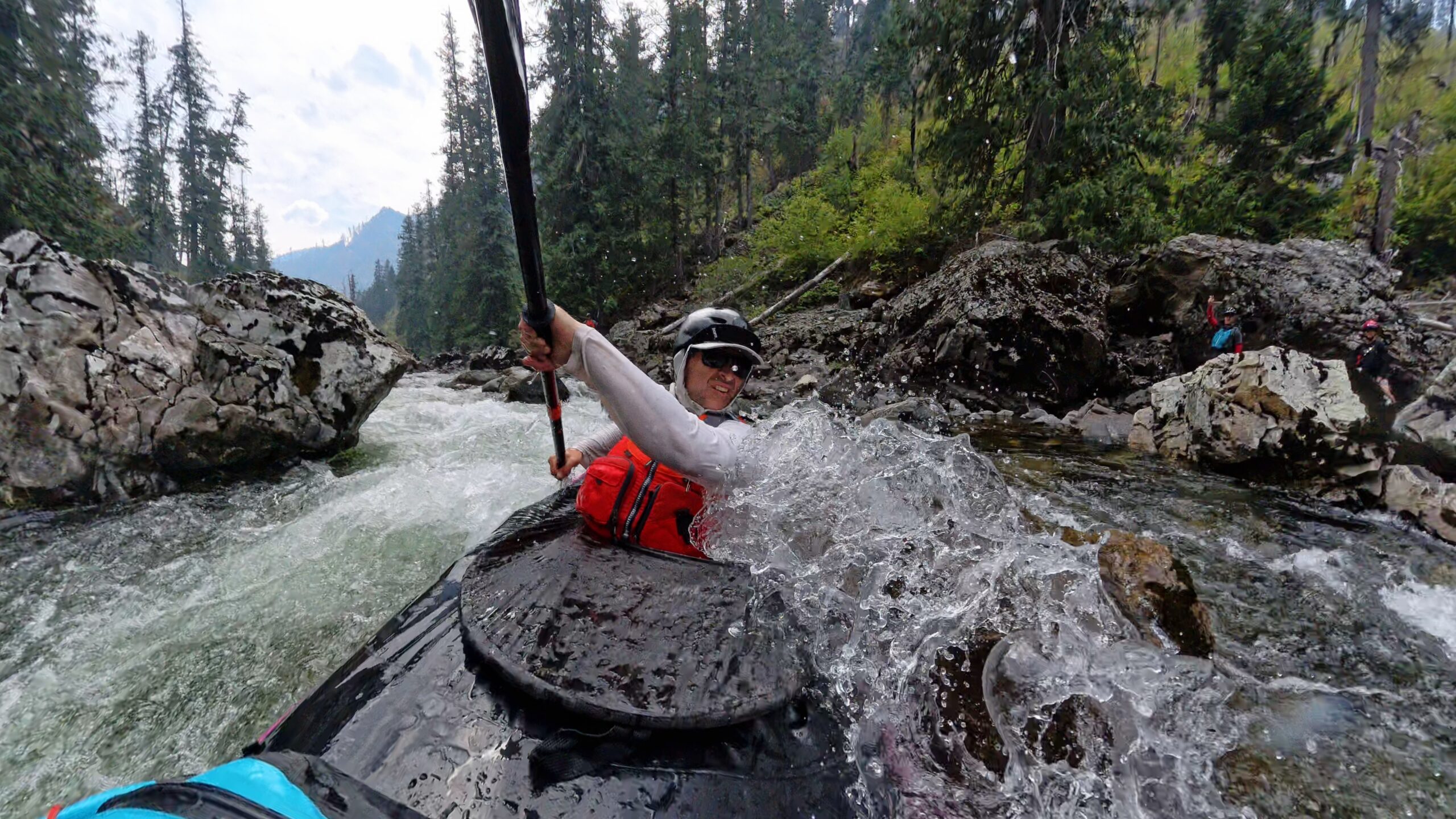 Packrafter tackling Jim's Creek