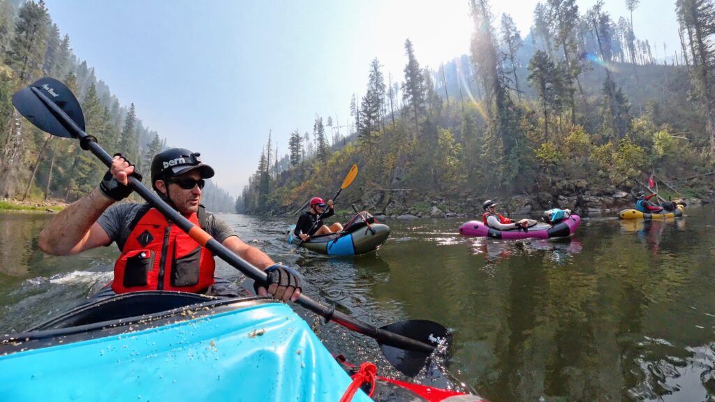 Packrafters on the river